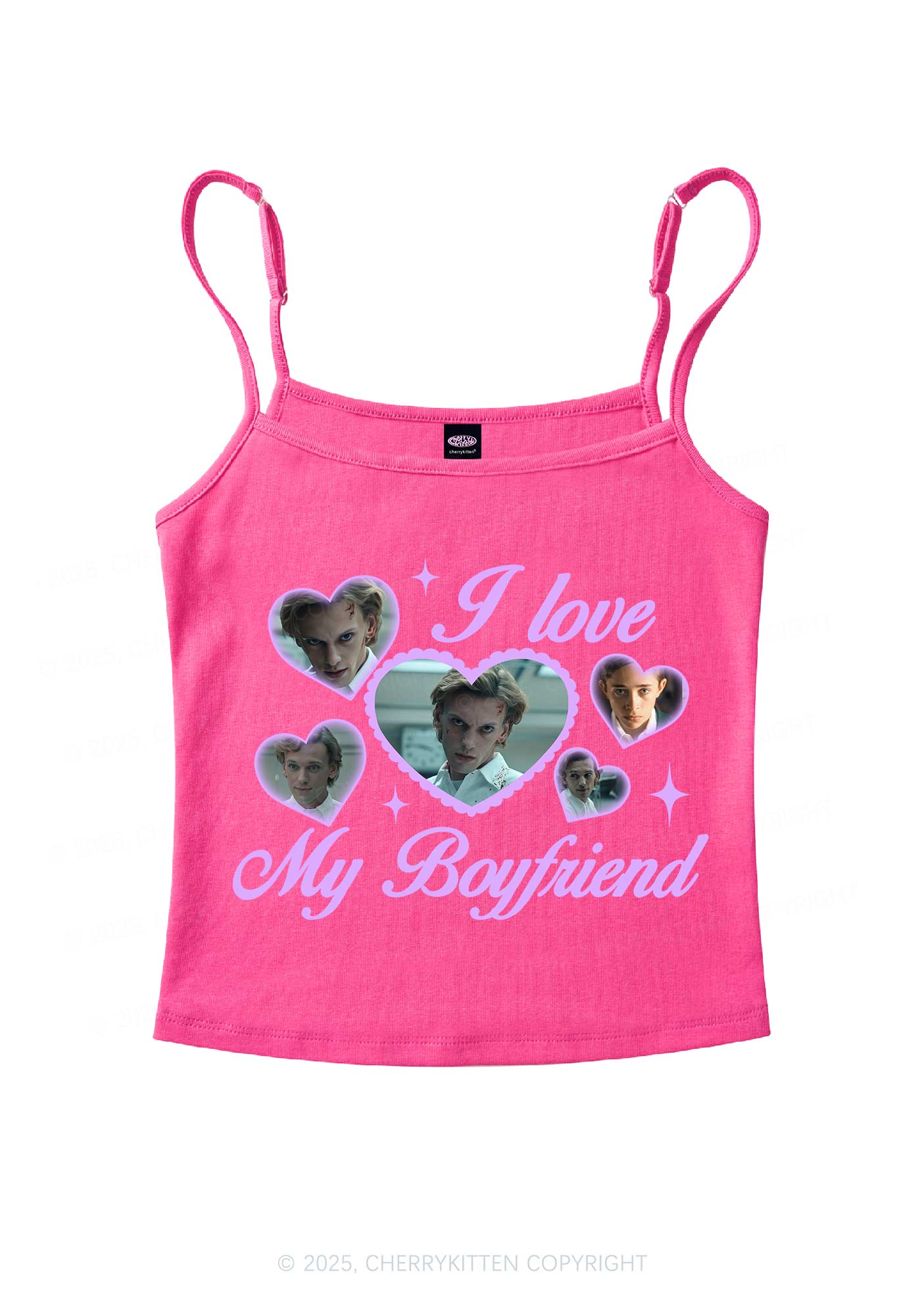 Love My Boyfriend Number One Y2K Spaghetti Strap Cami Cherrykitten