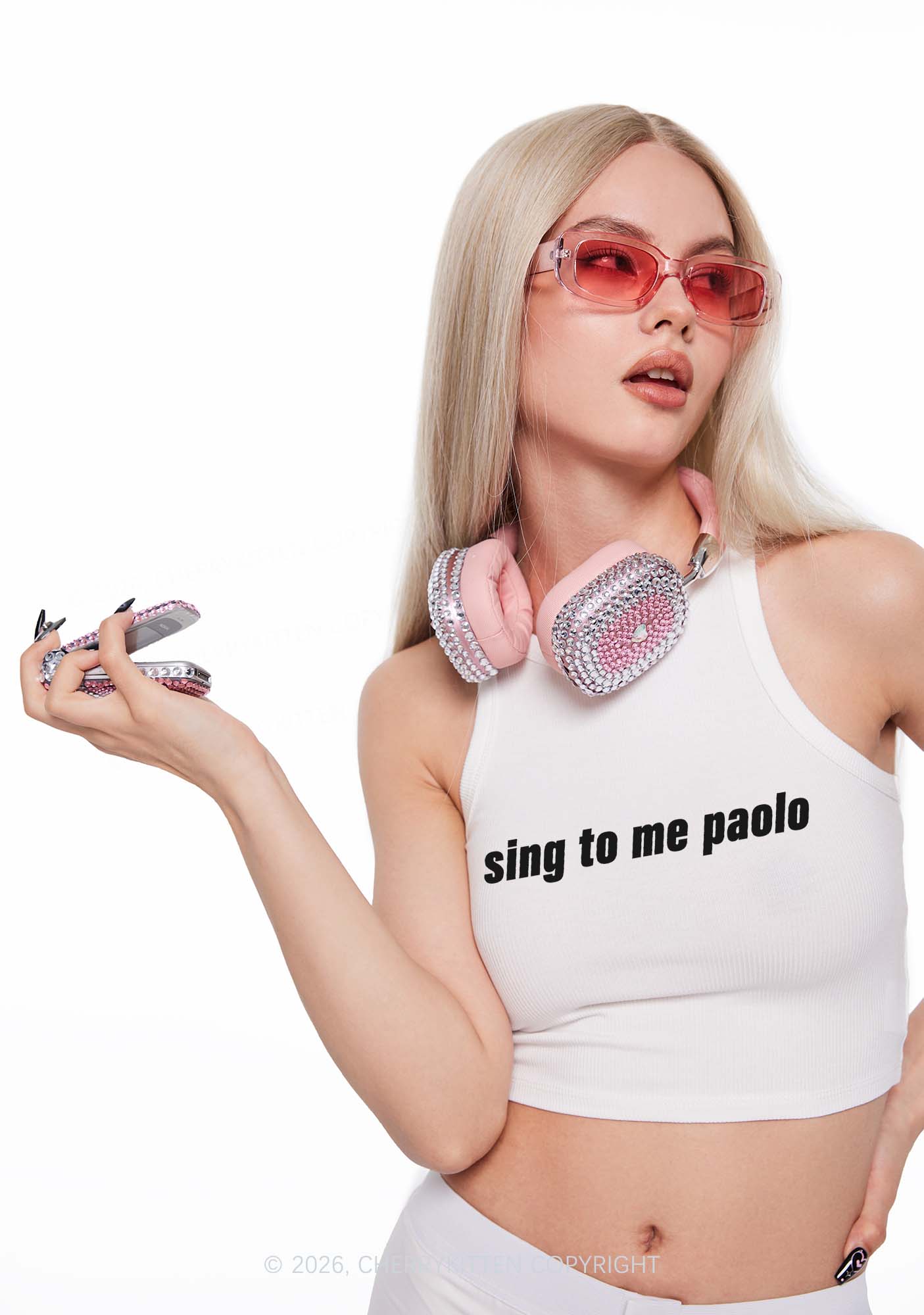 Sing To Me Y2K Crop Tank Top Cherrykitten