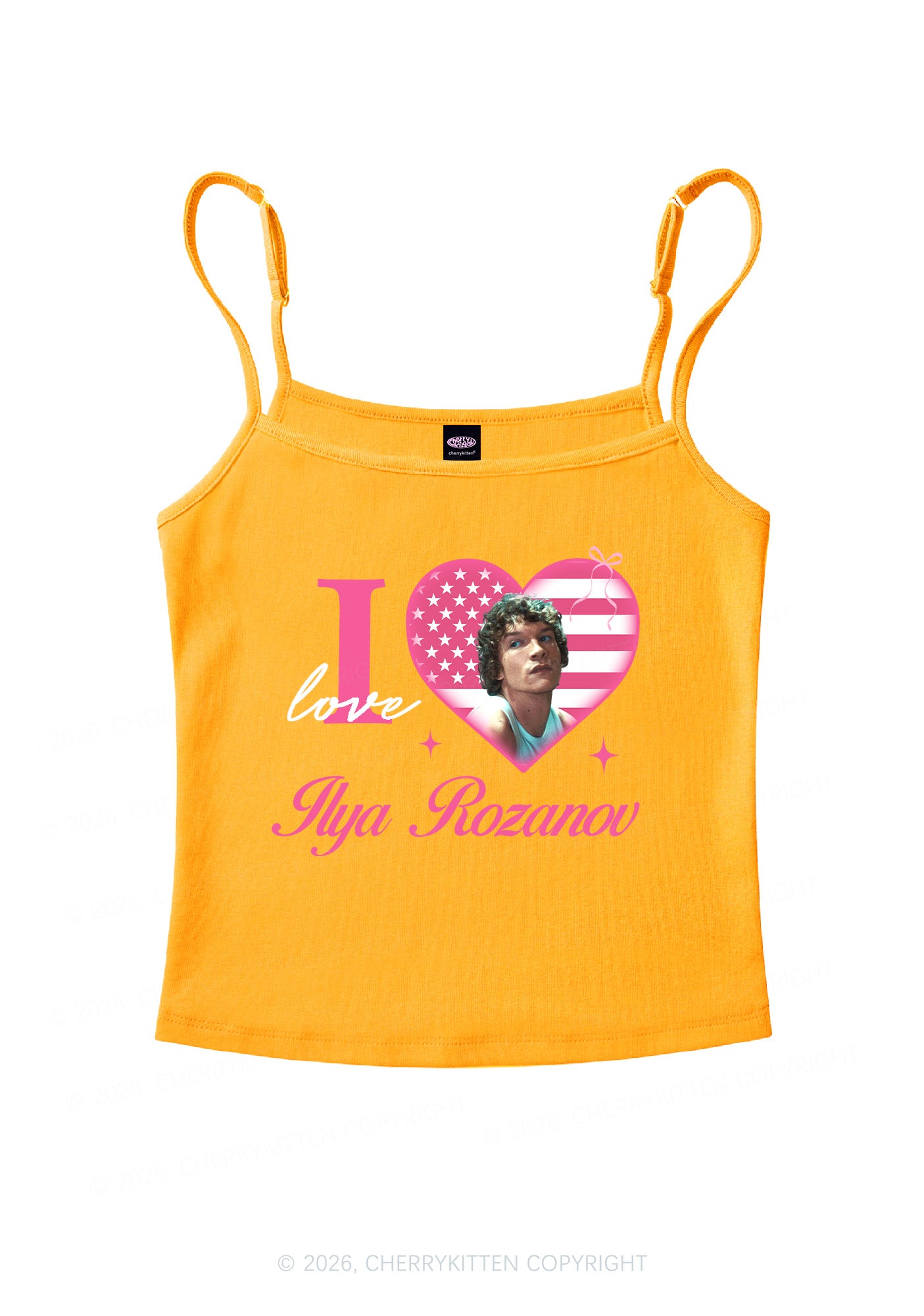 I Love IR HR Y2K Spaghetti Strap Cami Cherrykitten