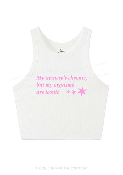 Anxiety Chronic Y2K Crop Tank Top Cherrykitten
