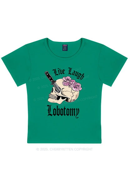 Live Laugh Lobotomy Skull Y2K Baby Tee Cherrykitten