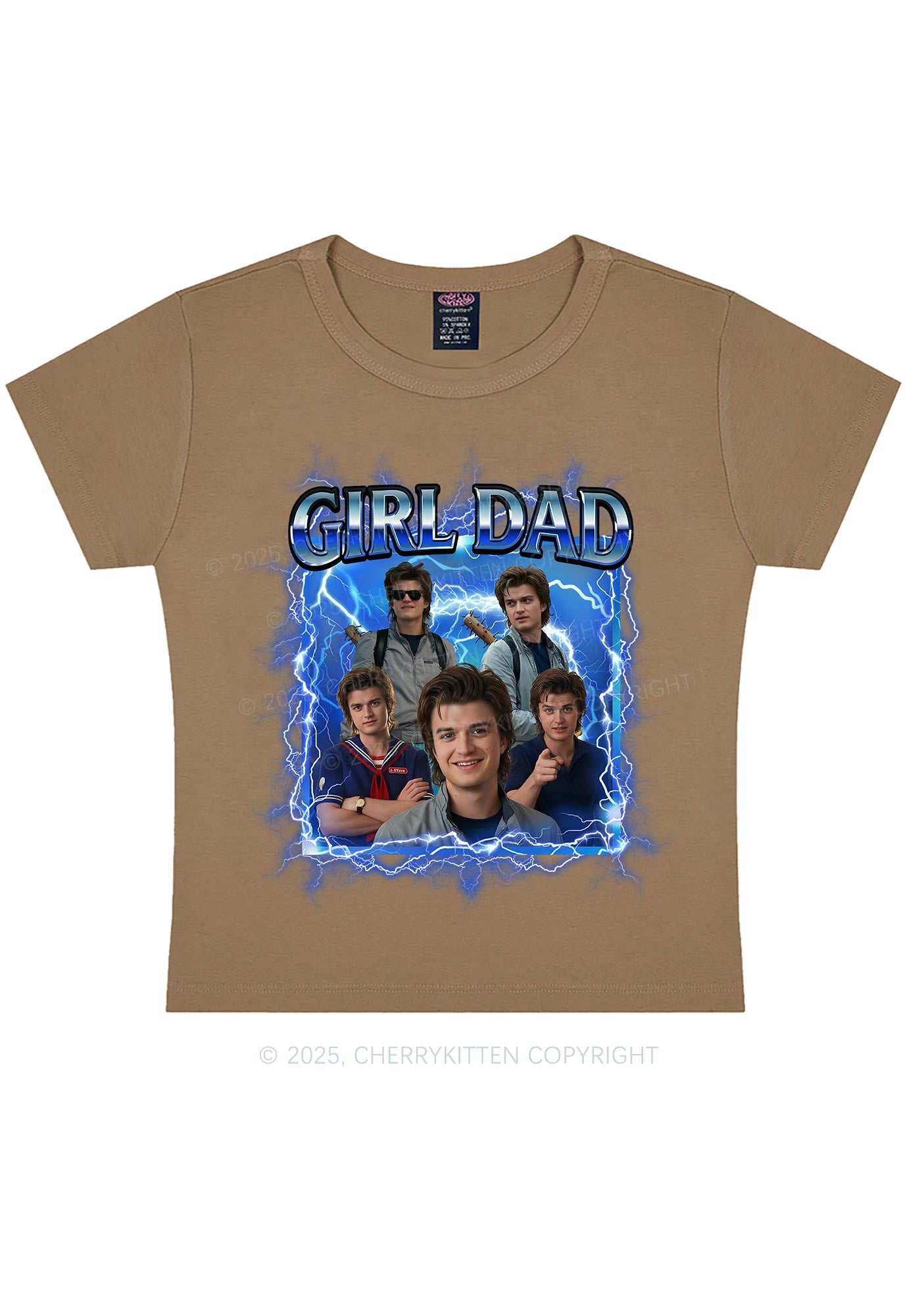 Girl Dad Y2K Baby Tee Cherrykitten