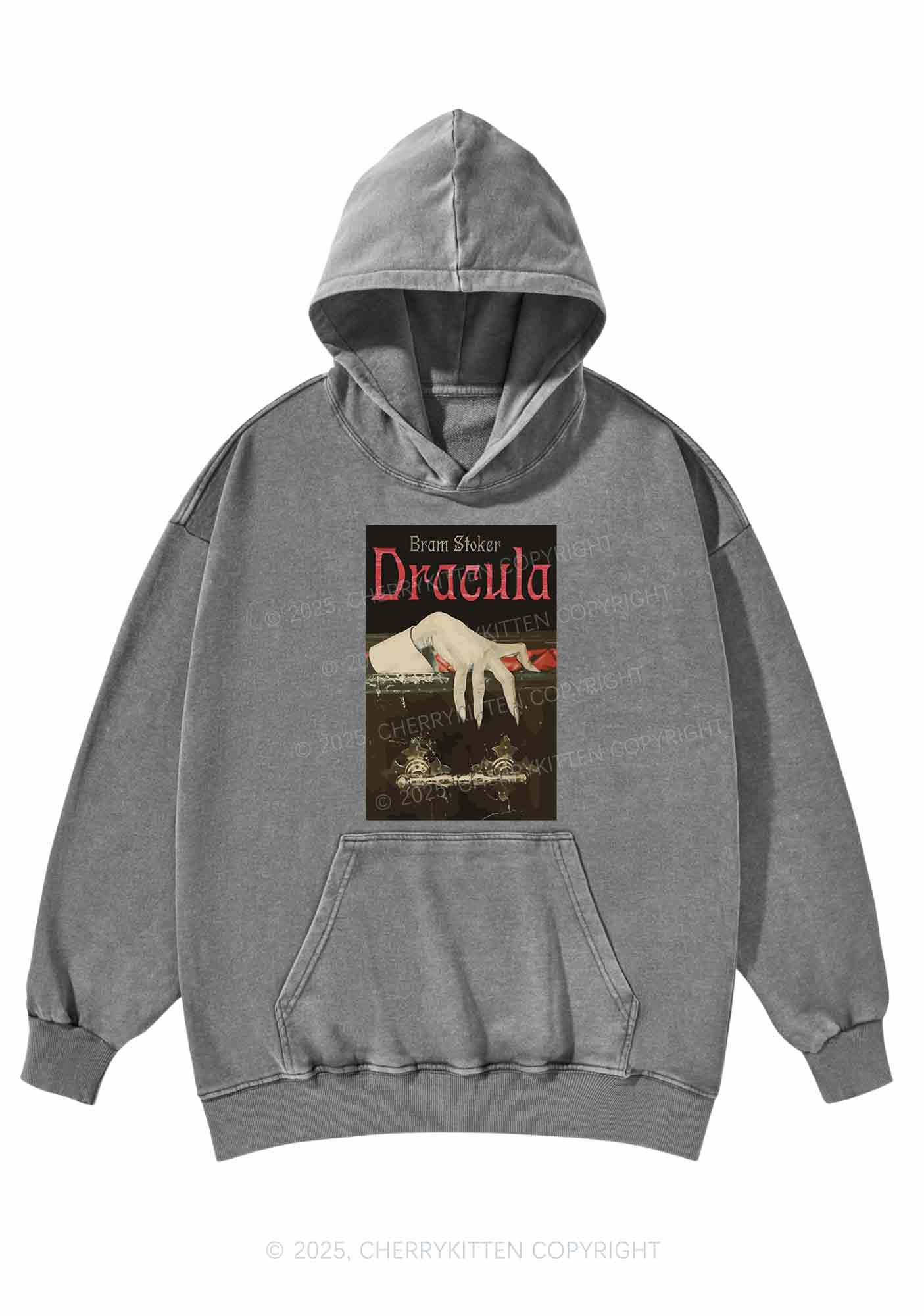 Halloween Creepy Claw Y2K Washed Hoodie Cherrykitten