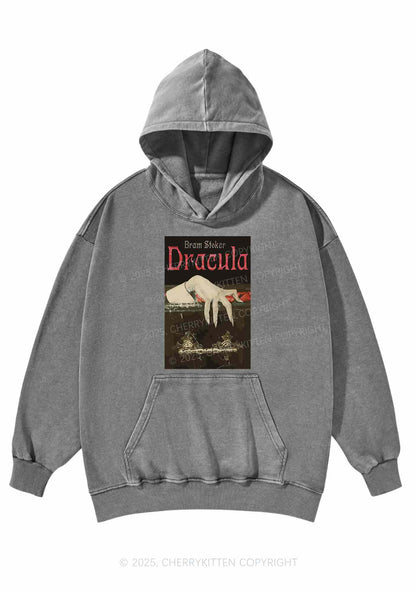 Halloween Creepy Claw Y2K Washed Hoodie Cherrykitten