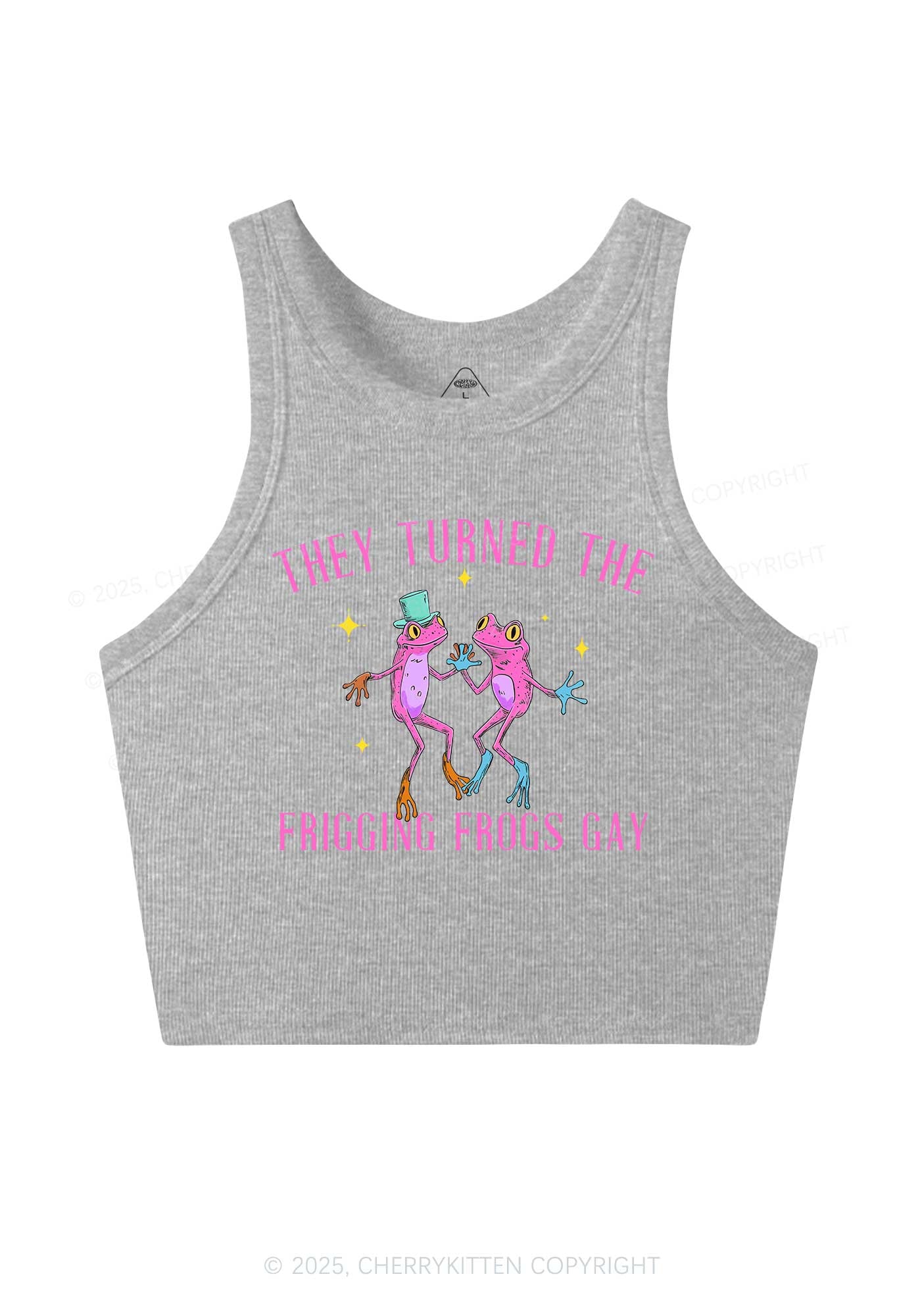 Frogs Gay Pride Y2K Crop Tank Top Cherrykitten