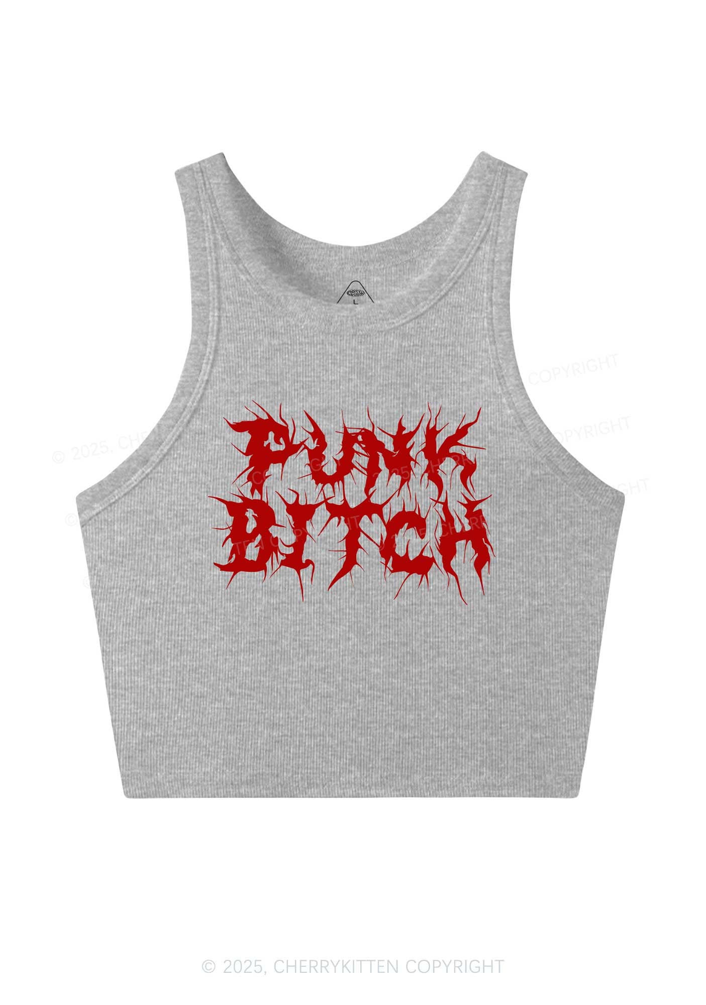 Punk Bxxch Y2K Crop Tank Top Cherrykitten
