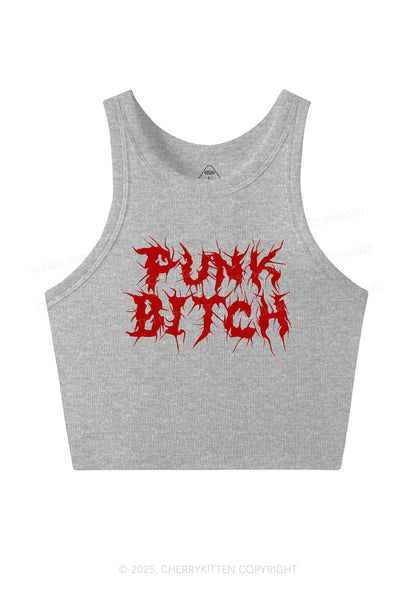 Punk Bxxch Y2K Crop Tank Top Cherrykitten