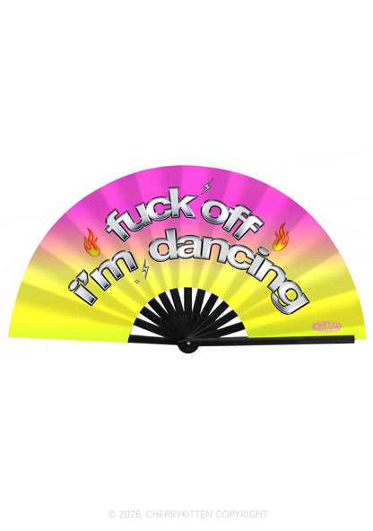 Fxxk Off Im Dancing Y2K Rave Hand Fan Cherrykitten