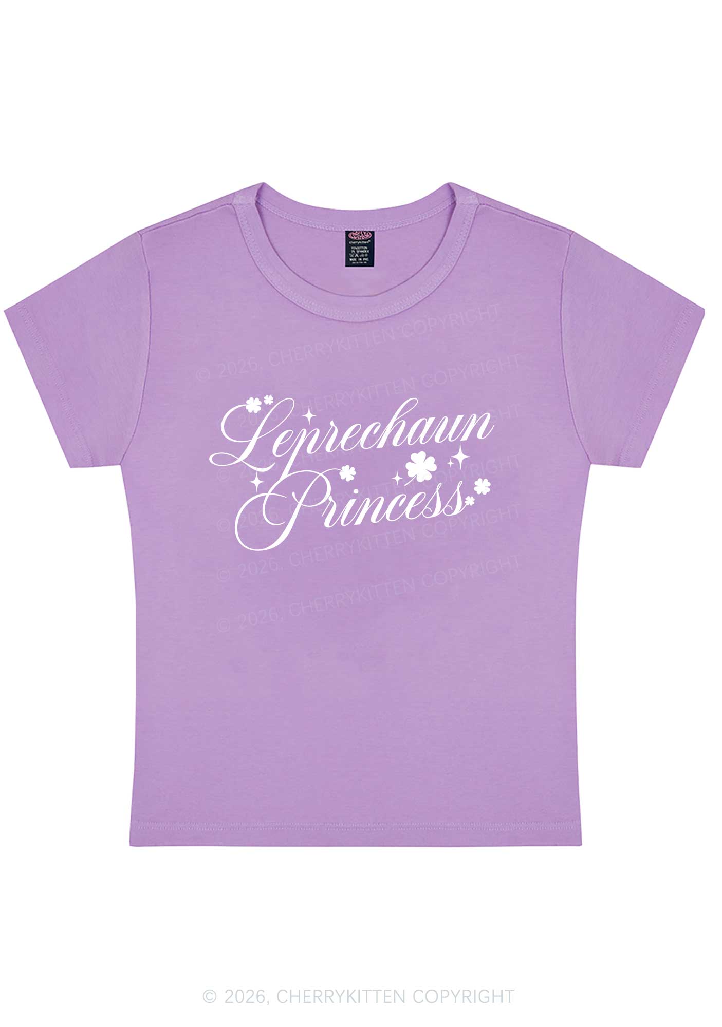 Leprechaun Princess St Patricks Y2K Baby Tee Cherrykitten