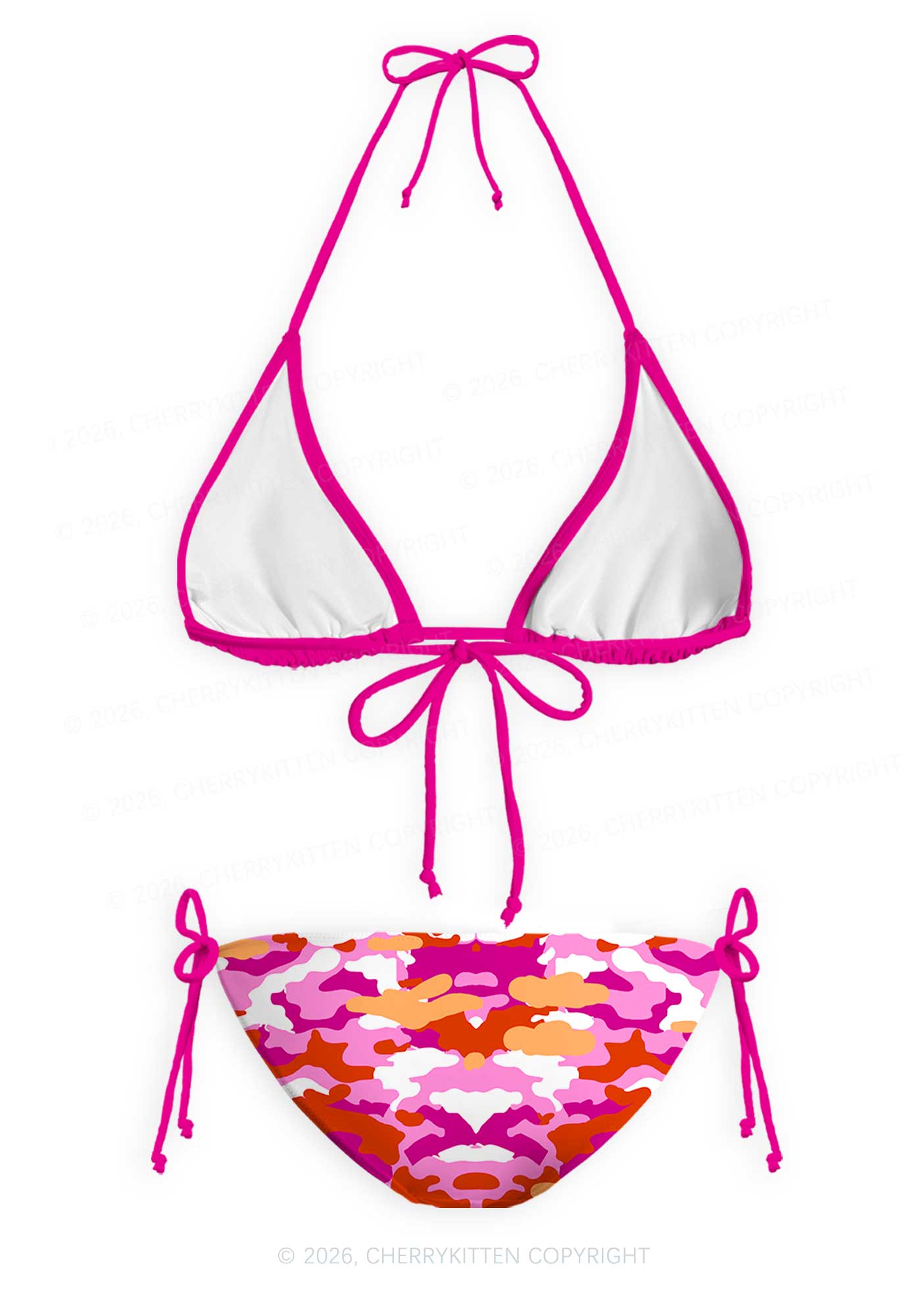Lesbian Camouflage Pride Y2K Print Bikini Set Cherrykitten
