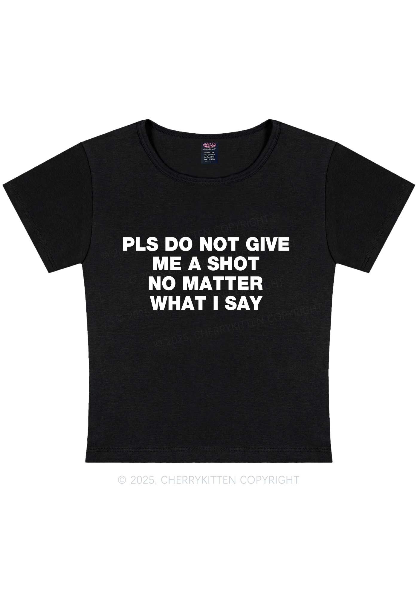 Not Give Shot Y2K Baby Tee Cherrykitten