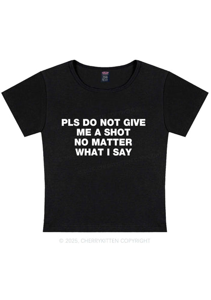 Not Give Shot Y2K Baby Tee Cherrykitten