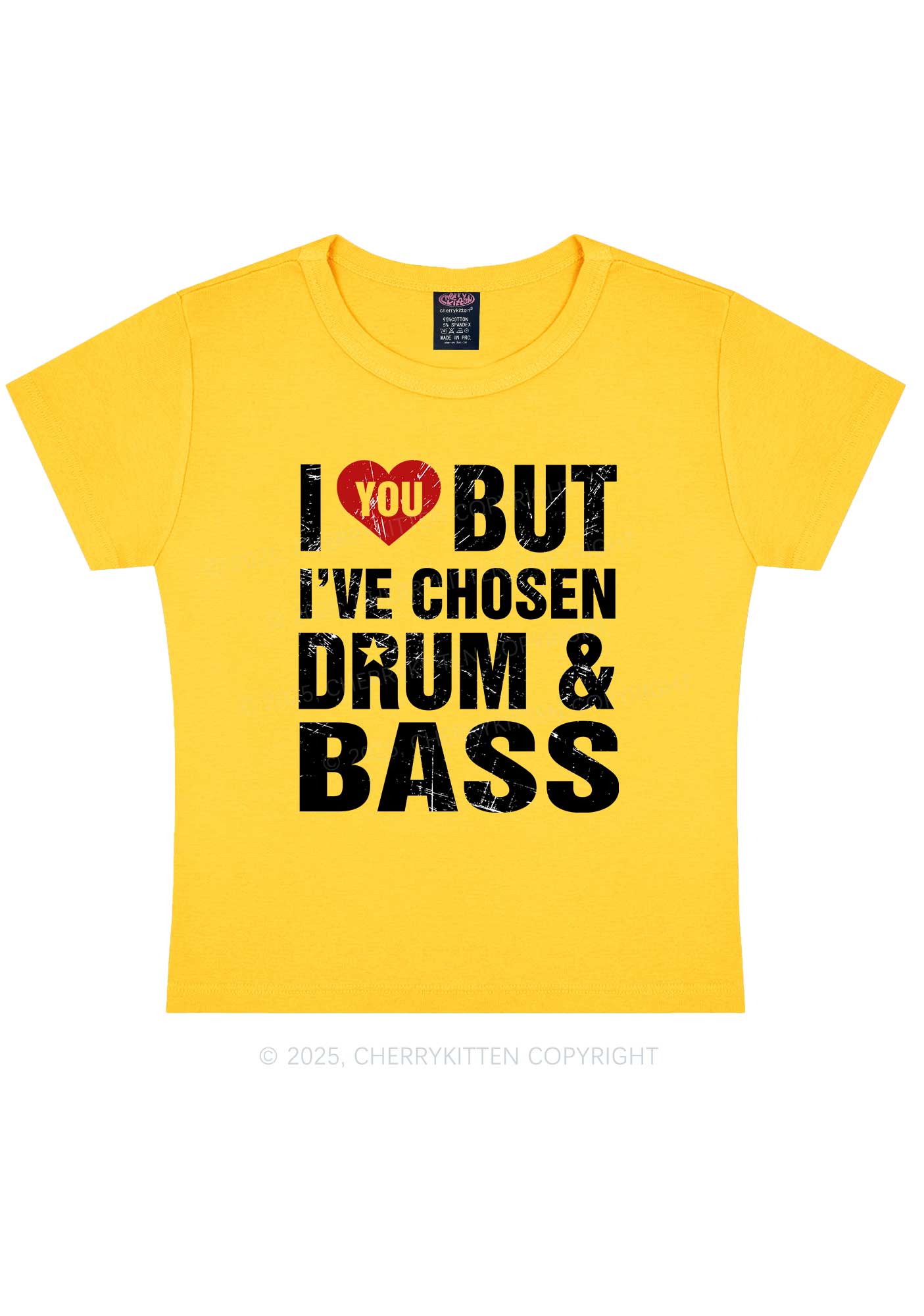 Chosen Drum And Bass Y2K Baby Tee Cherrykitten
