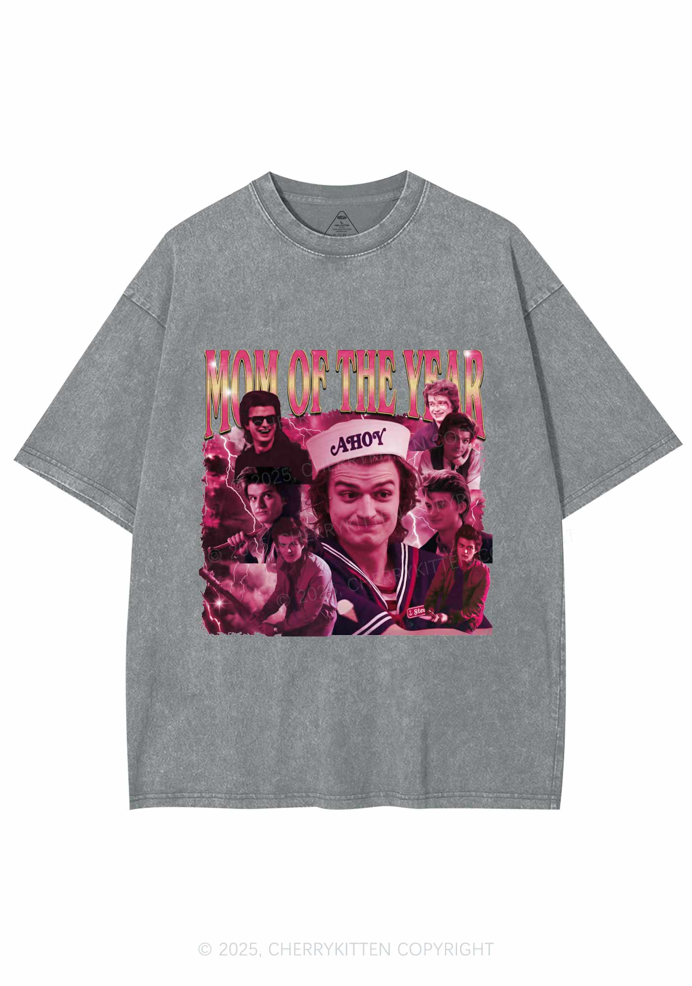 Mom Of The Year Y2K Shirts Washed Tee Cherrykitten