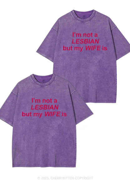 My Wife Is Lesbian Y2K Valentine's Day Washed Tee Cherrykitten