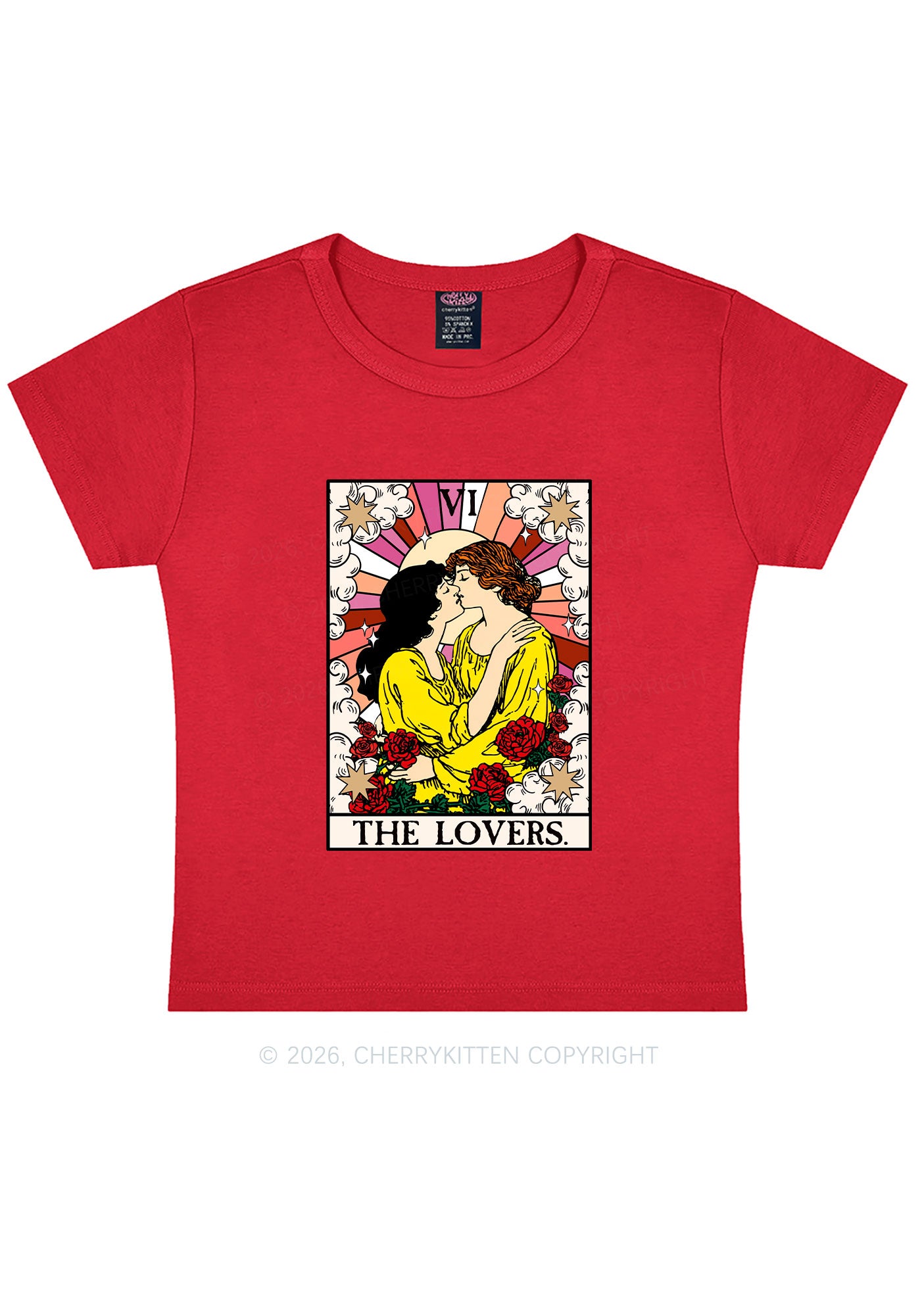 Kissing Lesbians Pride Y2K Baby Tee Cherrykitten