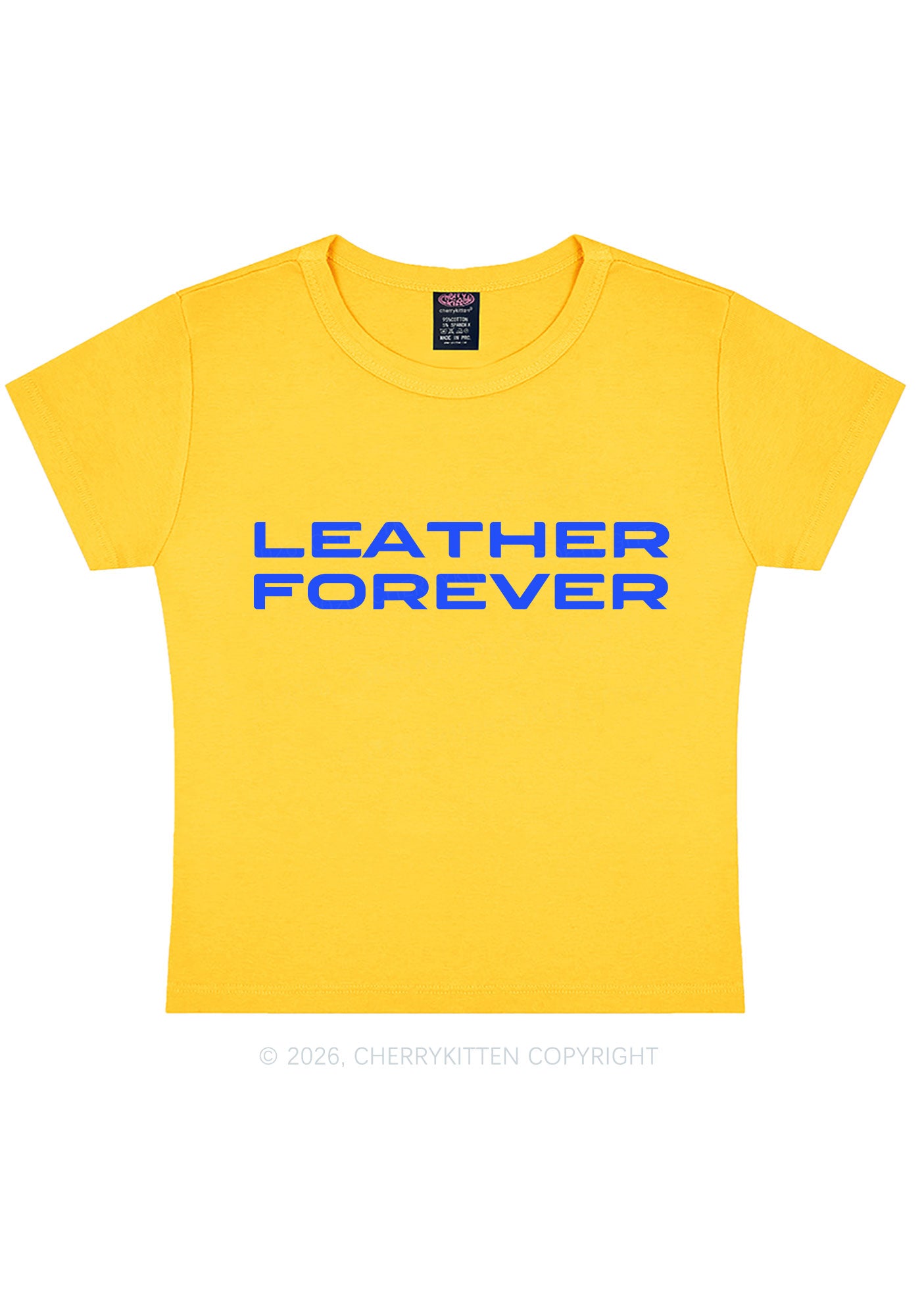 Leather Forever Y2K Baby Tee Cherrykitten