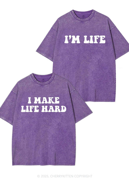 I Make Life Hard Y2K Valentine's Day Washed Tee Cherrykitten
