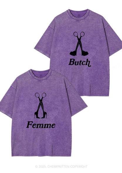 Femme Butch Scissors Y2K Valentine's Day Washed Tee Cherrykitten