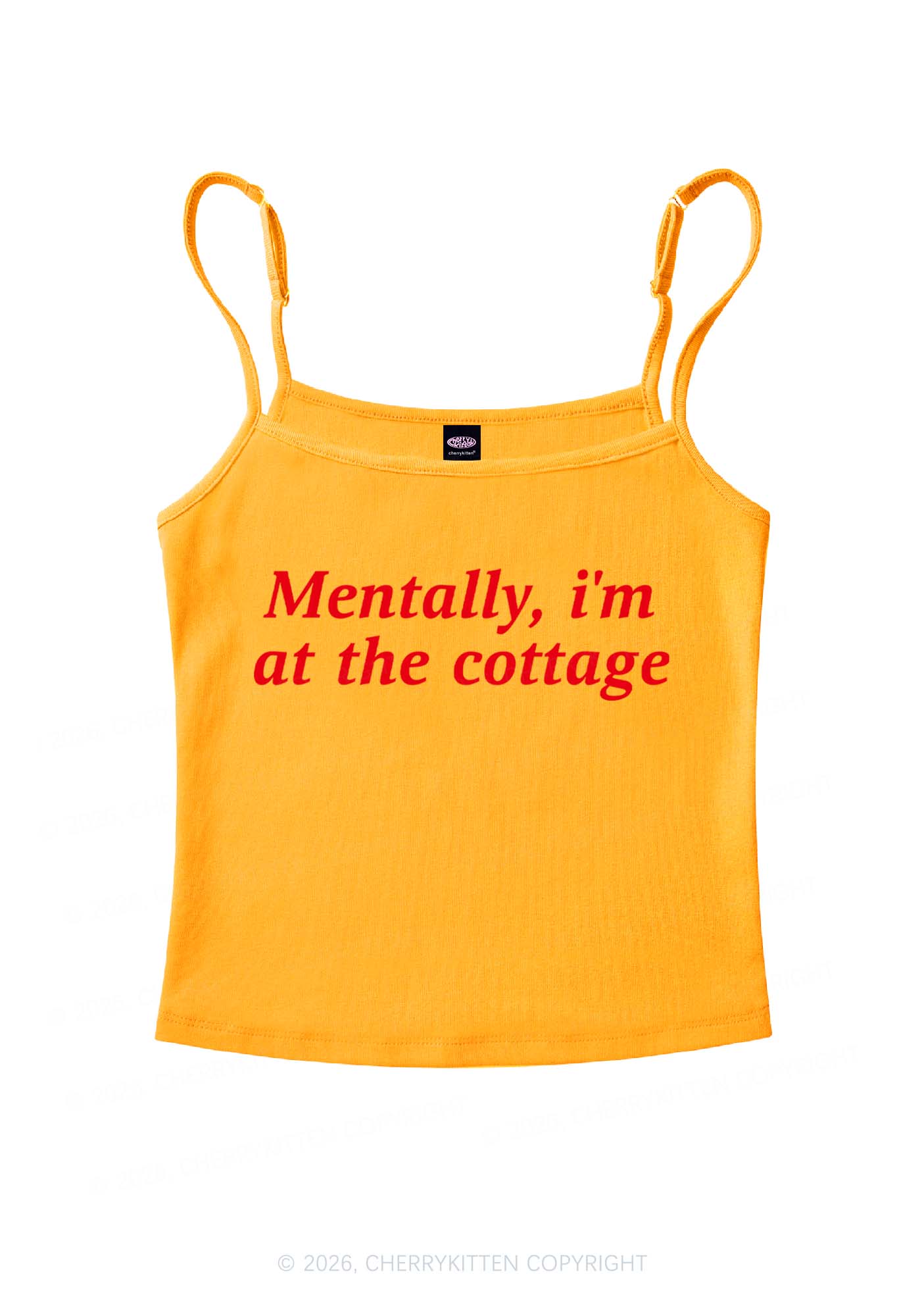 Mentally Im At The Cottage HR Y2K Spaghetti Strap Cami Cherrykitten