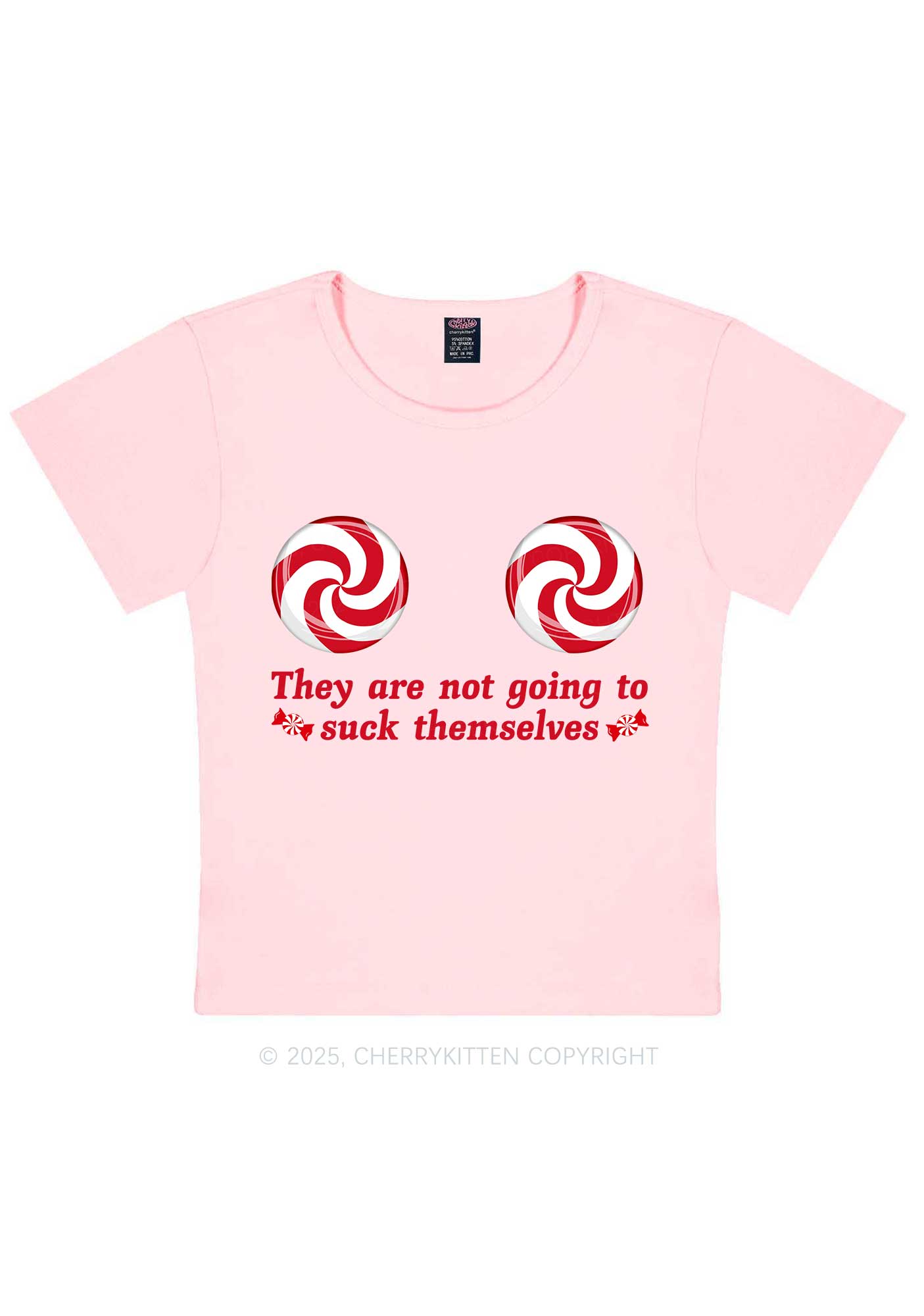 Christmas Suxk Themselves Y2K Baby Tee Cherrykitten