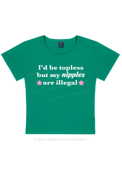 Nixxles Are Illegal Y2K Baby Tee Cherrykitten
