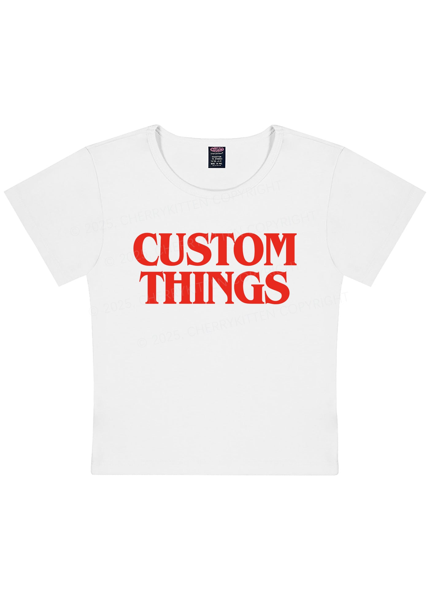 Custom Things Y2K Baby Tee Cherrykitten