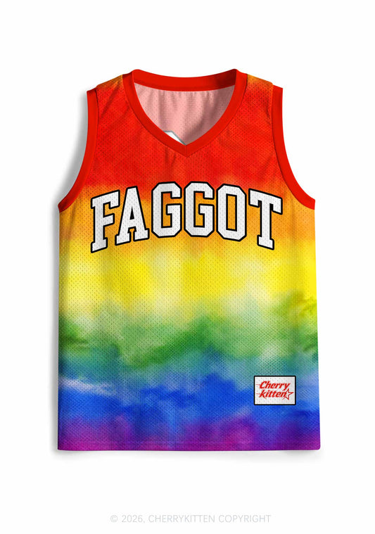 Rainbow Tie Dye Faggot Pride Y2K Sport Jersey Tank Cherrykitten