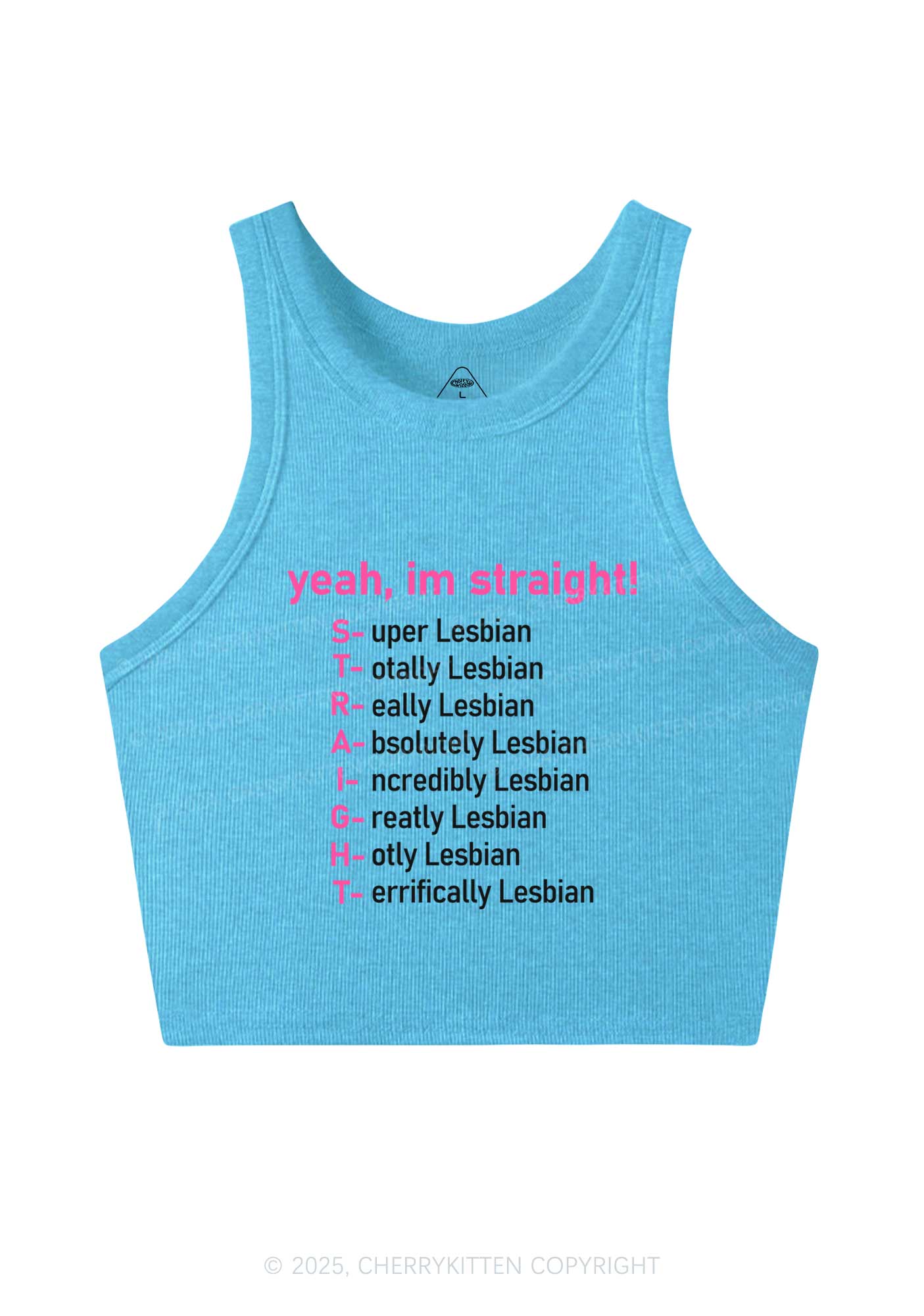 Straight Lesbian Y2K Crop Tank Top Cherrykitten