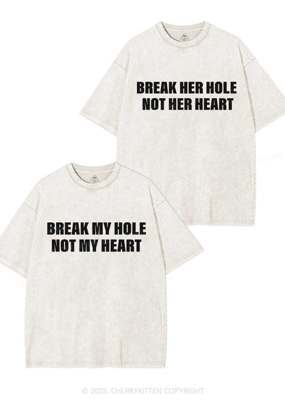 Break Hole Not Heart Y2K Valentine's Day Washed Tee Cherrykitten