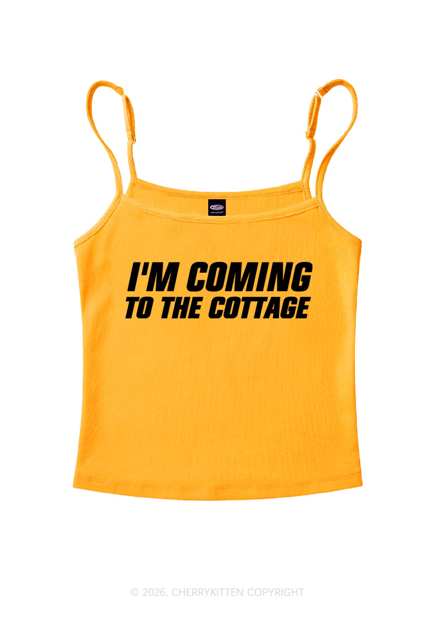 Im Coming To The Cottage HR Y2K Spaghetti Strap Cami Cherrykitten