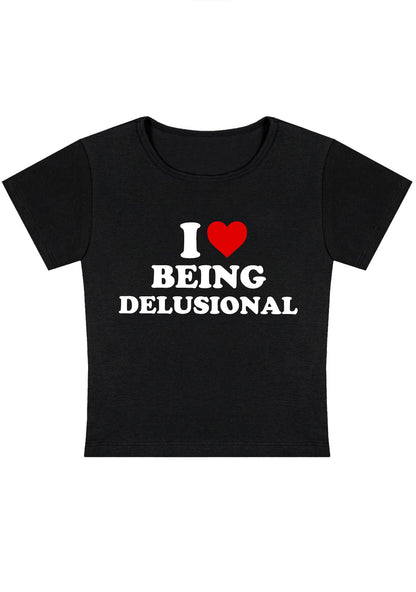 Curvy Being Delusional Baby Tee