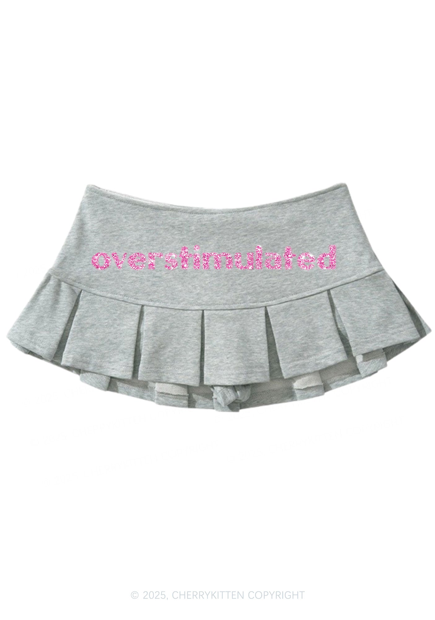 Glitter Overstimulated Y2K Mini Pleated Skirts Cherrykitten