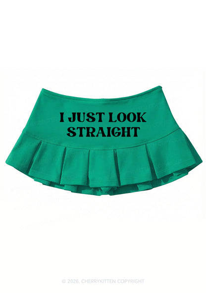 I Just Look Straight Pride Y2K Mini Pleated Skirts Cherrykitten
