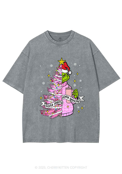 Christmas Sorta Merry Y2K Shirts Washed Tee Cherrykitten