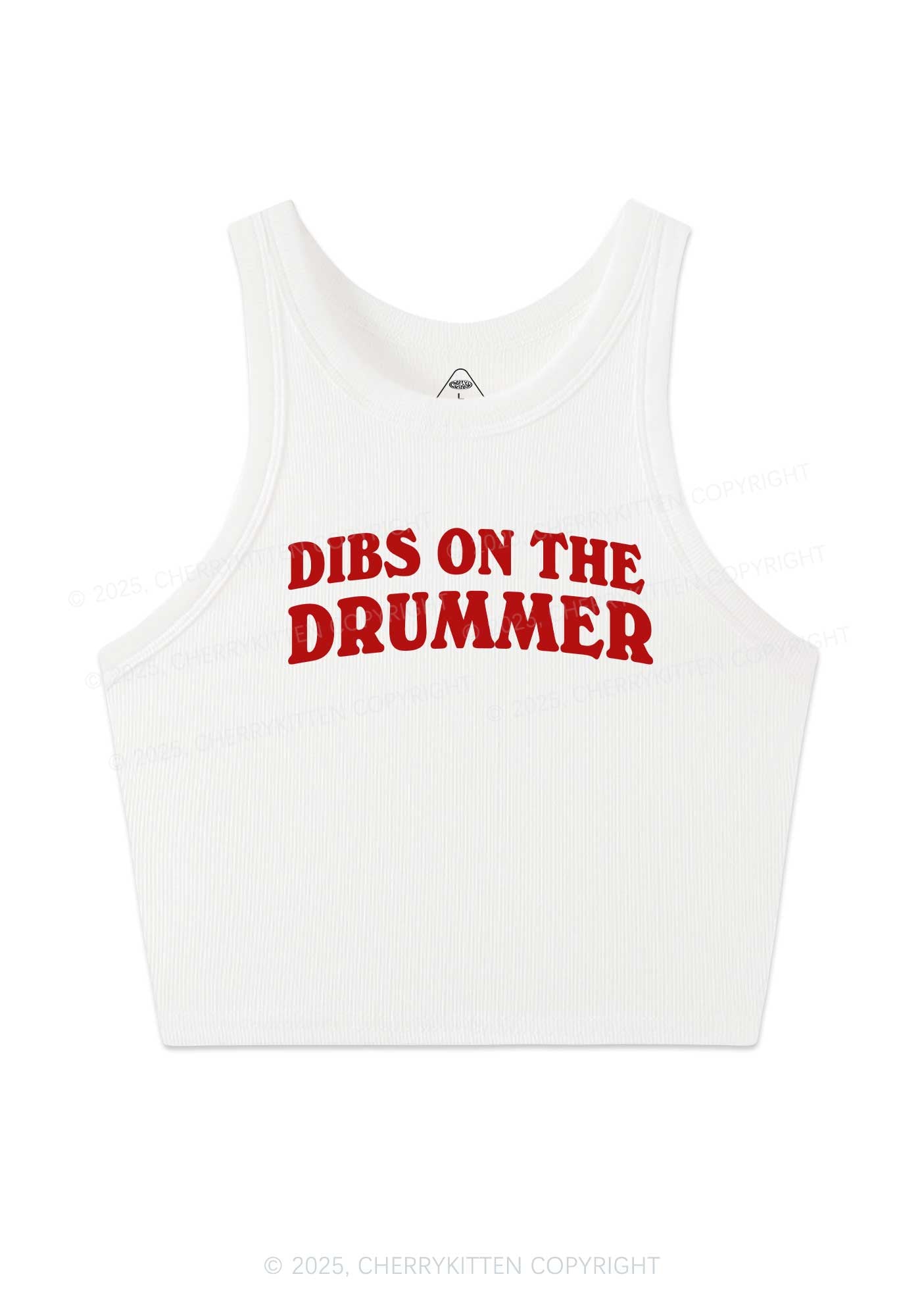 Dibs On The Drummer Y2K Crop Tank Top Cherrykitten