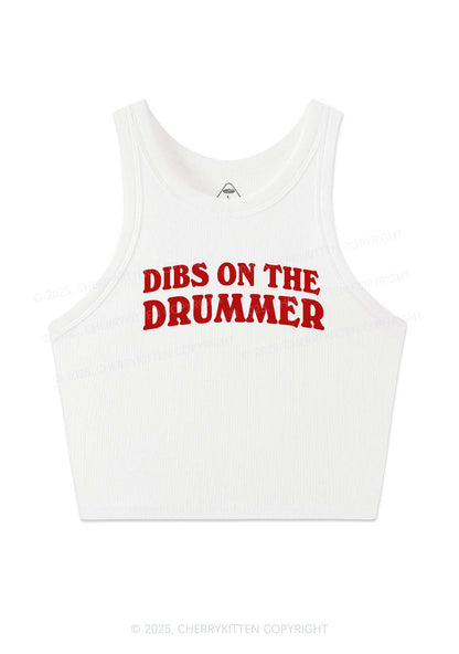 Dibs On The Drummer Y2K Crop Tank Top Cherrykitten