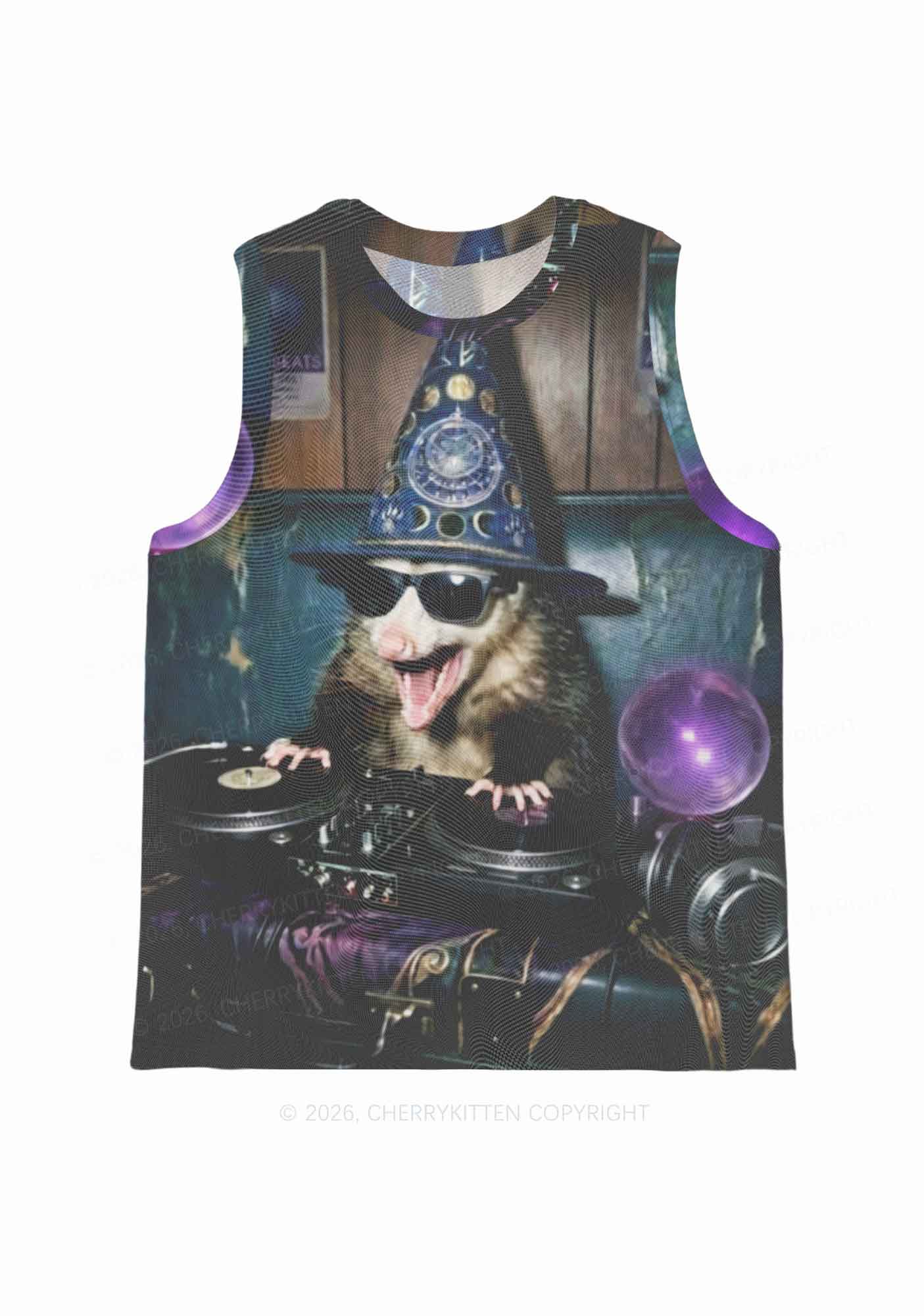 Wizard Opossum DJ Y2K Mesh Muscle Tank Cherrykitten
