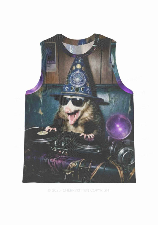 Wizard Opossum DJ Y2K Mesh Muscle Tank Cherrykitten