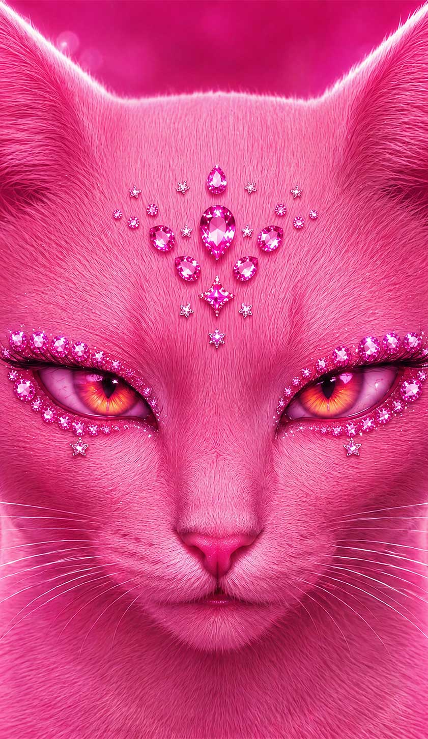 Pink Eyeshadow Cat Y2K Phone Case Cherrykitten