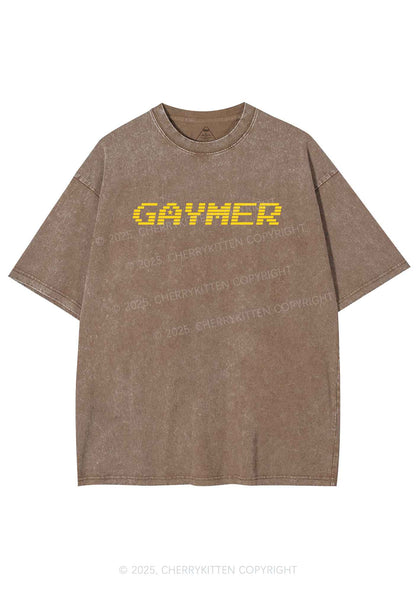 Gaymer Pride Y2K Shirts Washed Tee Cherrykitten