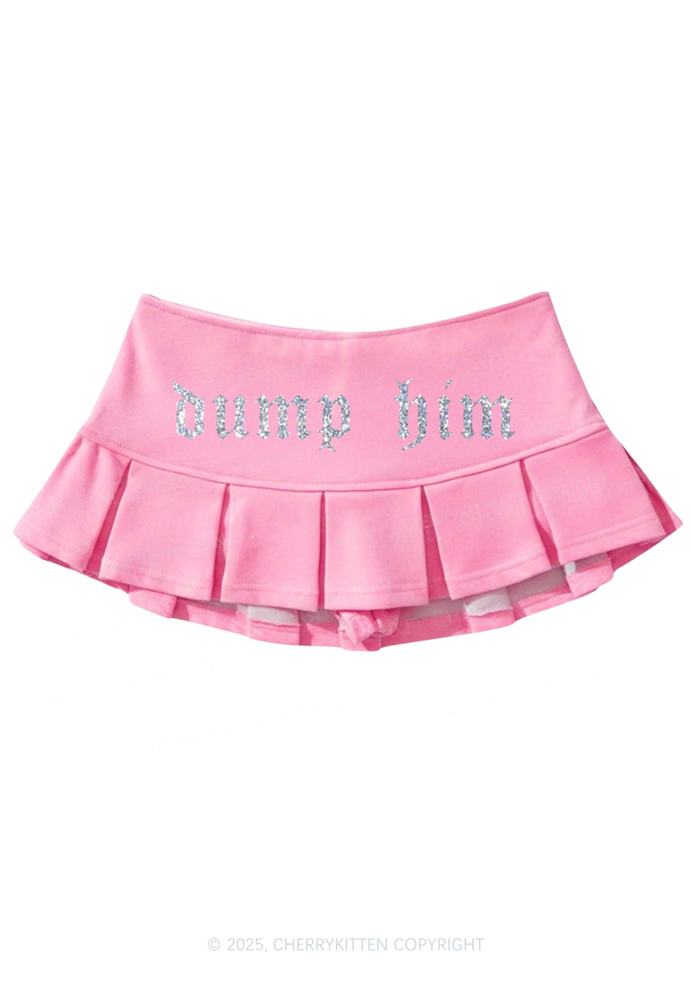 Glitter Dump Him Y2K Mini Pleated Skirts Cherrykitten
