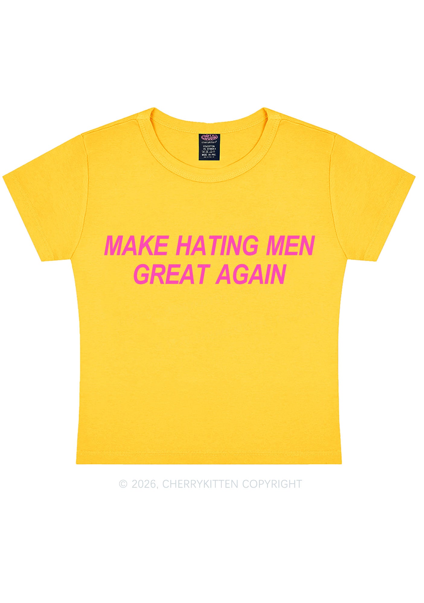 Make Hating Men Great Again Y2K Baby Tee Cherrykitten