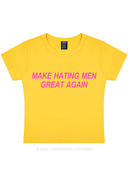 Make Hating Men Great Again Y2K Baby Tee Cherrykitten