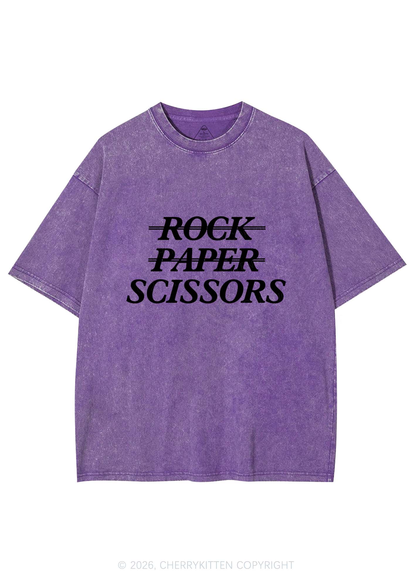 Rock Paper Scissors Pride Y2K Shirts Washed Tee Cherrykitten