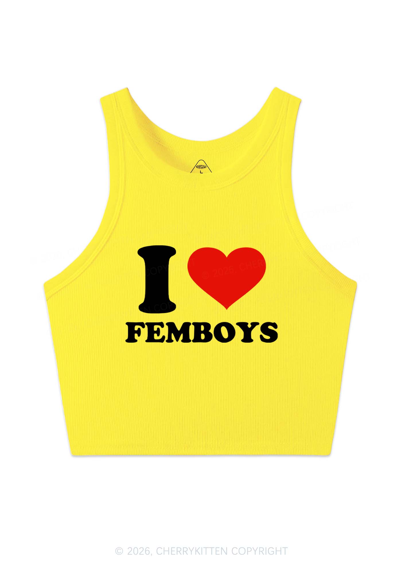 I Love Femboys Pride Y2K Crop Tank Top Cherrykitten