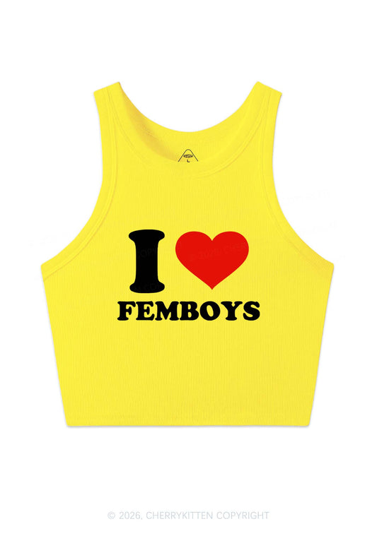 I Love Femboys Pride Y2K Crop Tank Top Cherrykitten