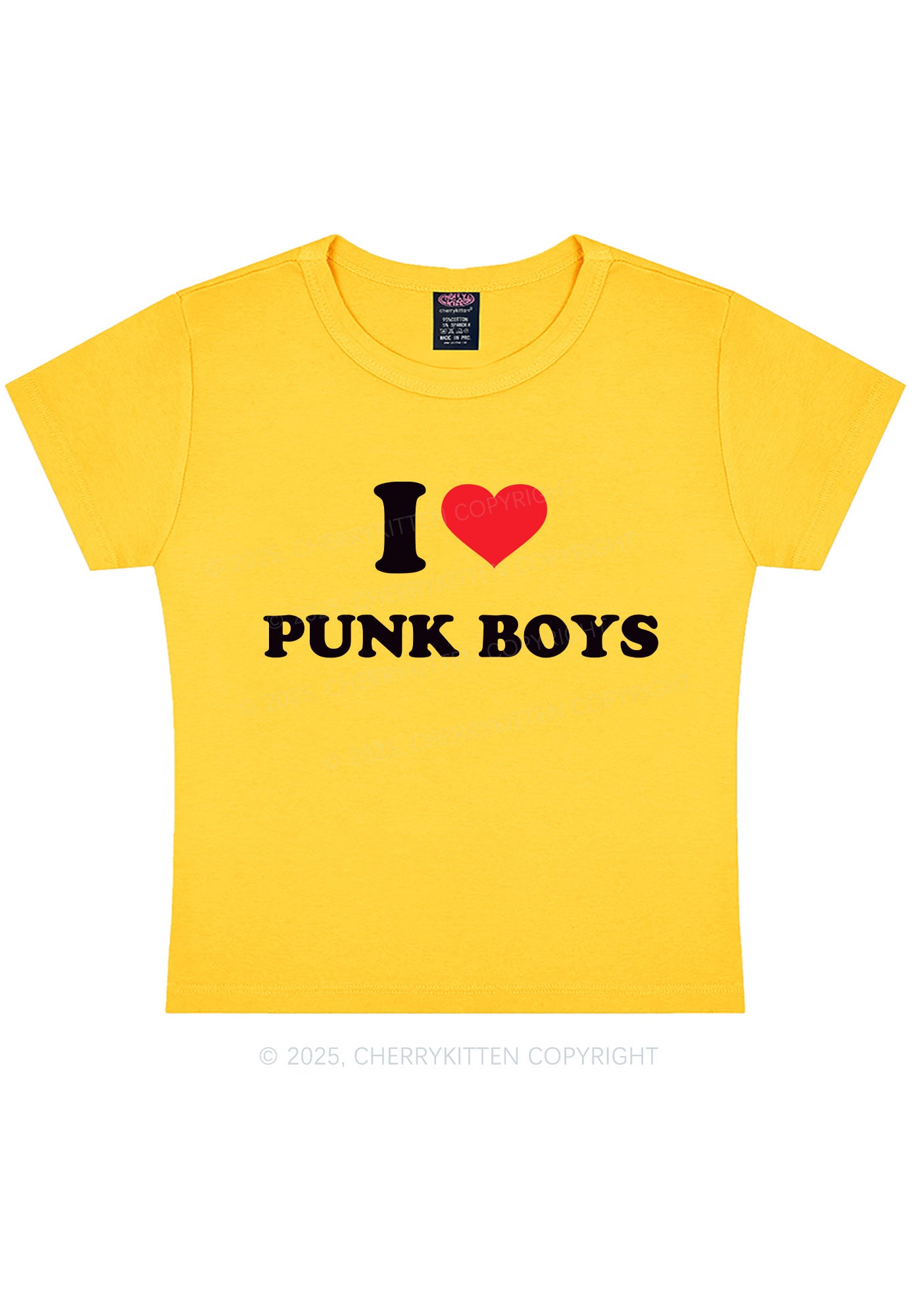 I Love Punk Boys Y2K Baby Tee Cherrykitten