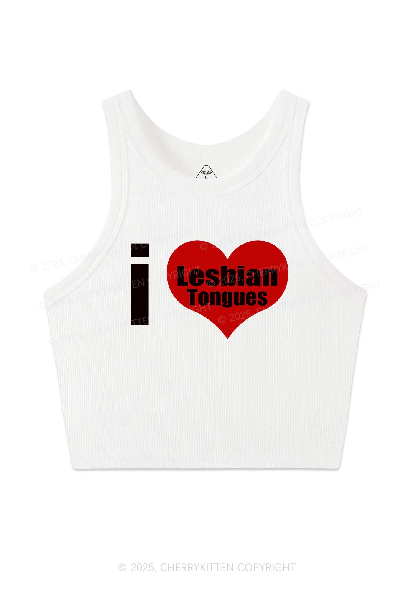 I Love Lesbian Tongues Y2K Crop Tank Top Cherrykitten