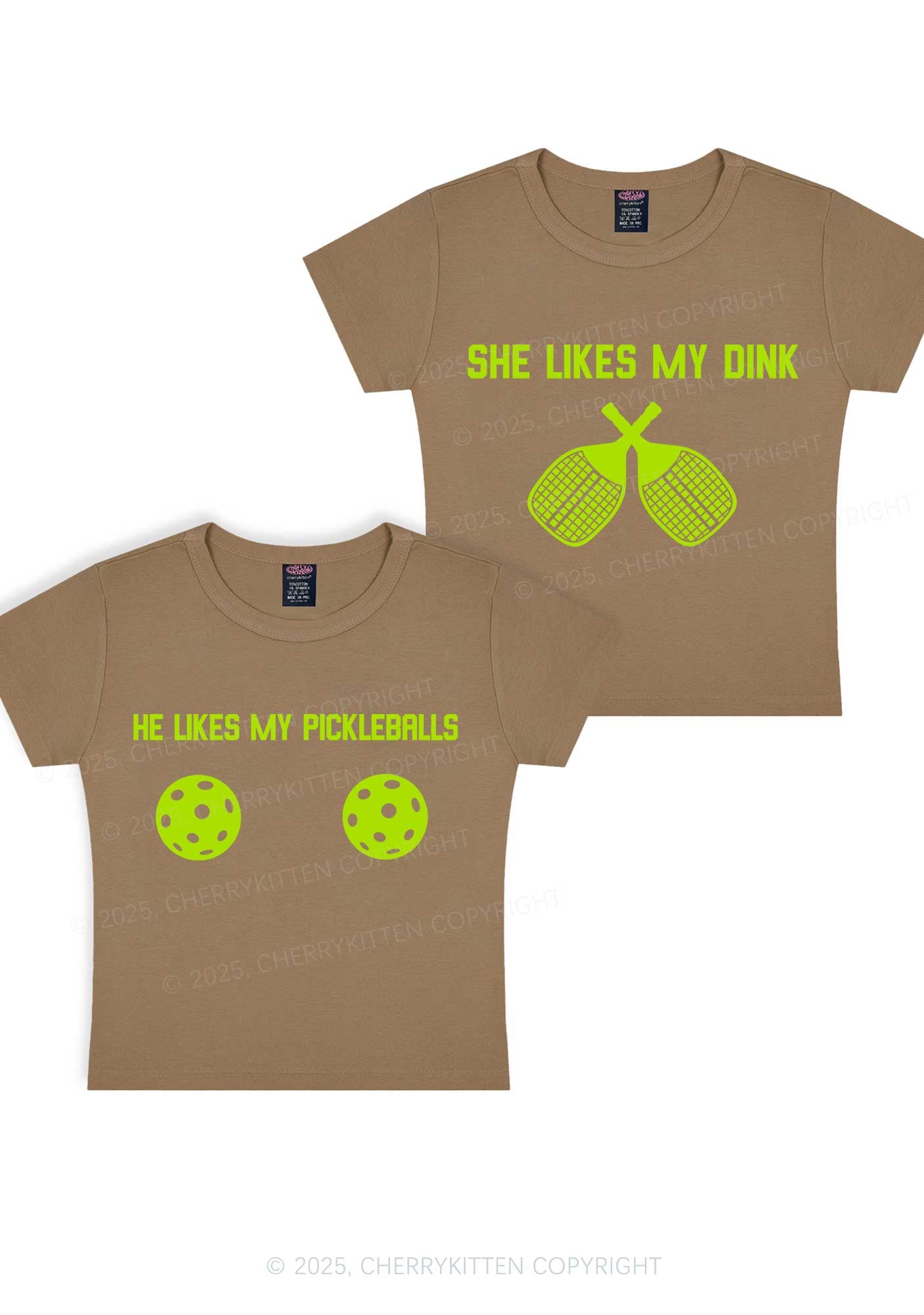 Pickleball Couple Y2K Valentine's Day Baby Tee Cherrykitten